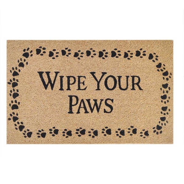First Concept First Concept 18 in. W X 30 in. L Black/Brown Wipe Your Paws Coir Door Mat FC-72025 - main